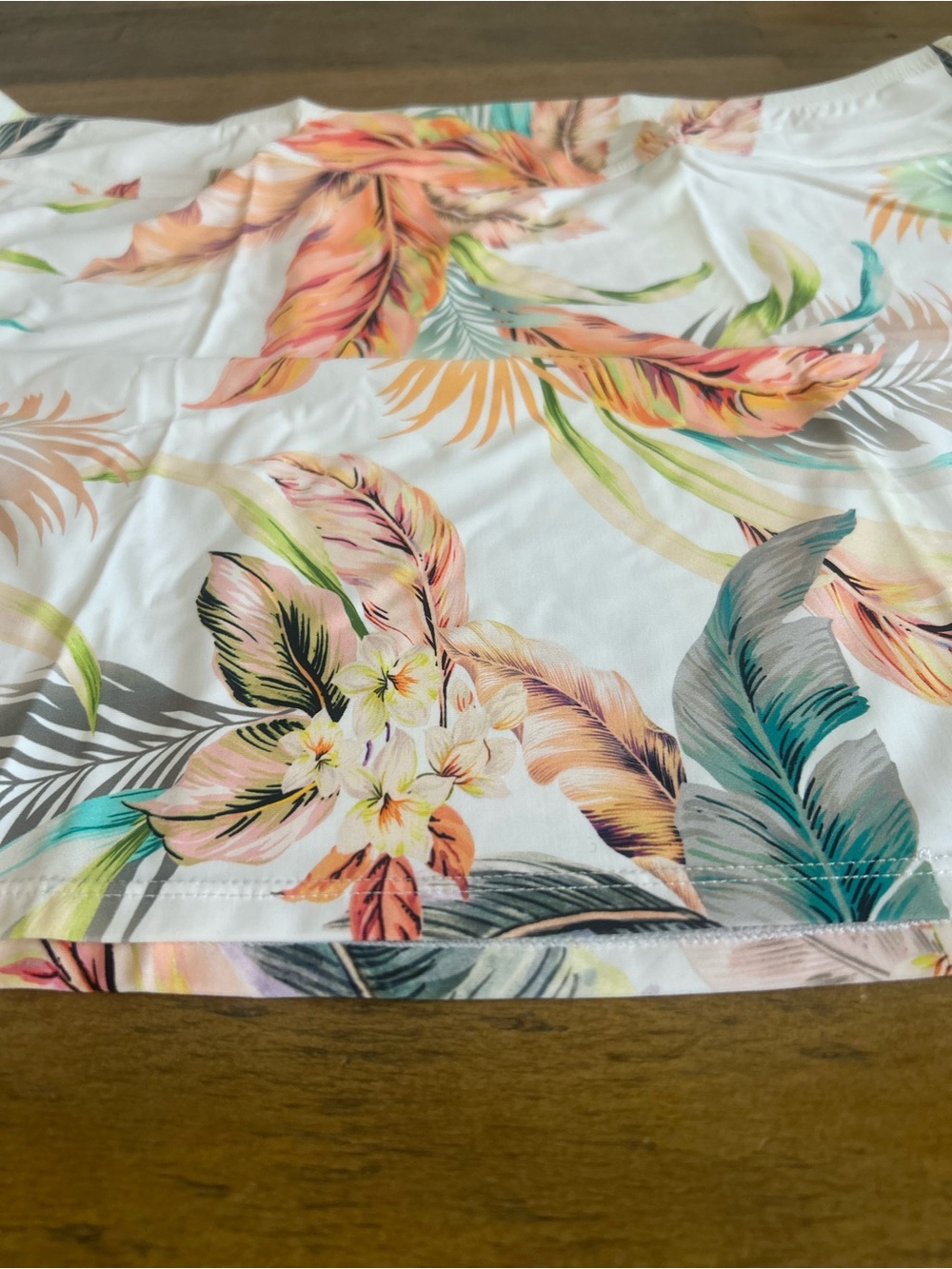 Janetzen Tropical Floral Teal and Coral A-Line over swim skirt - Picture 6 of 9